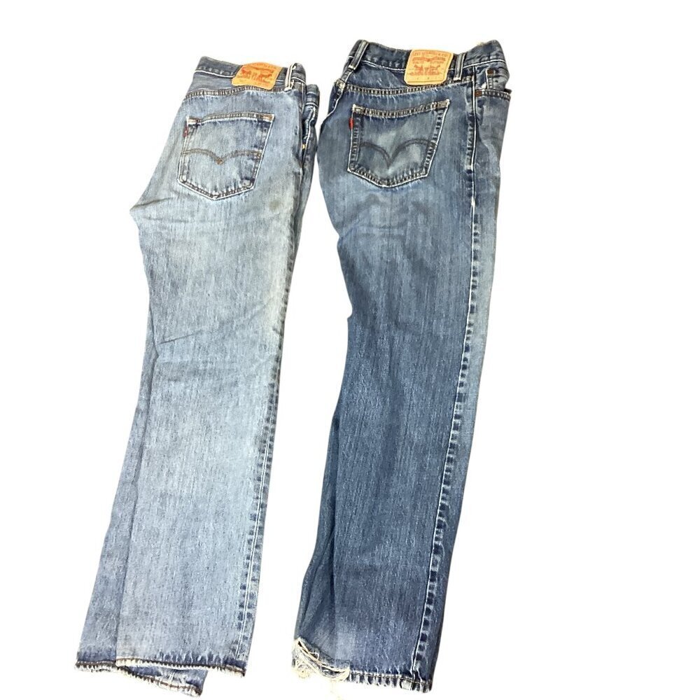 Levi's 2 Pairs of Men's Blue‎ Jeans, 501 and 514, Distressed Sz 34 x 32* #234C